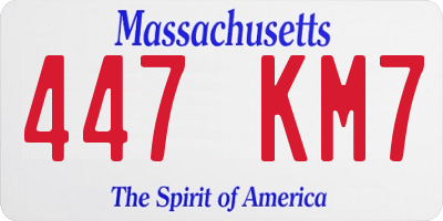 MA license plate 447KM7