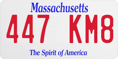 MA license plate 447KM8