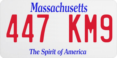MA license plate 447KM9