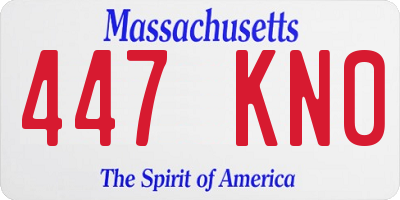 MA license plate 447KN0