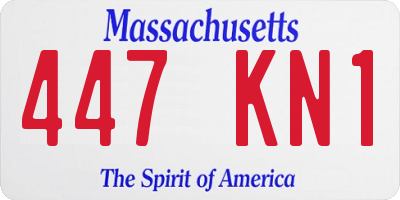 MA license plate 447KN1