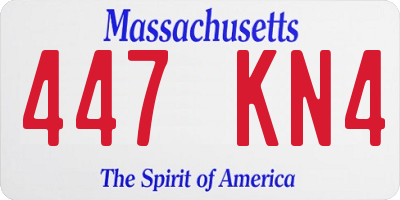 MA license plate 447KN4