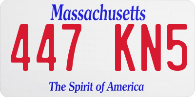 MA license plate 447KN5