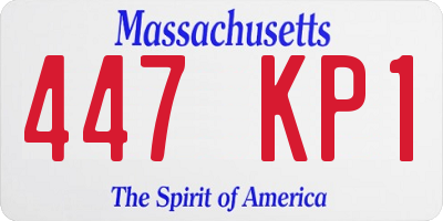 MA license plate 447KP1
