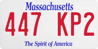 MA license plate 447KP2