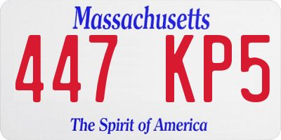 MA license plate 447KP5