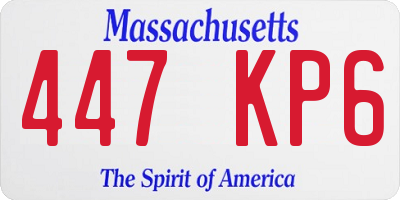 MA license plate 447KP6