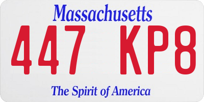 MA license plate 447KP8