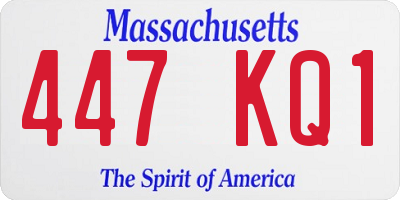 MA license plate 447KQ1