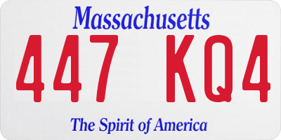 MA license plate 447KQ4