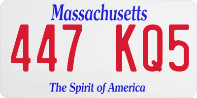 MA license plate 447KQ5