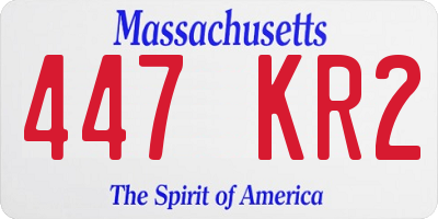 MA license plate 447KR2