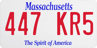 MA license plate 447KR5