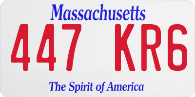 MA license plate 447KR6