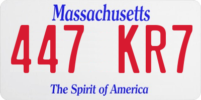 MA license plate 447KR7
