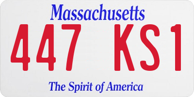 MA license plate 447KS1