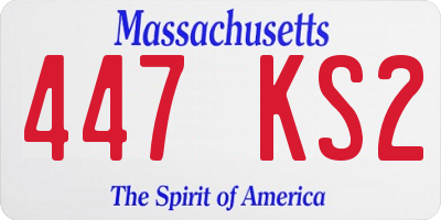 MA license plate 447KS2