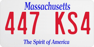 MA license plate 447KS4