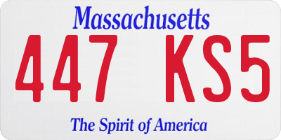 MA license plate 447KS5