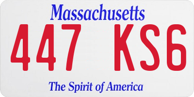 MA license plate 447KS6