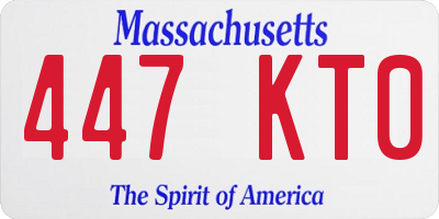 MA license plate 447KT0