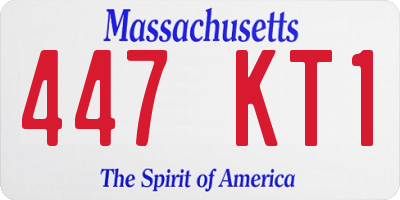 MA license plate 447KT1