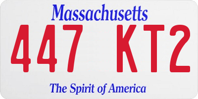 MA license plate 447KT2