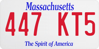 MA license plate 447KT5