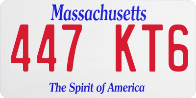 MA license plate 447KT6