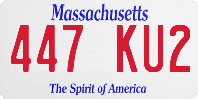 MA license plate 447KU2