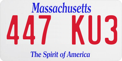 MA license plate 447KU3
