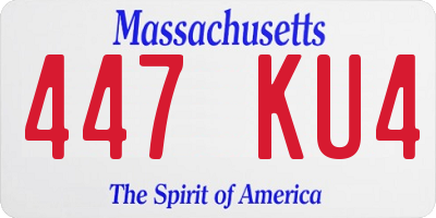 MA license plate 447KU4