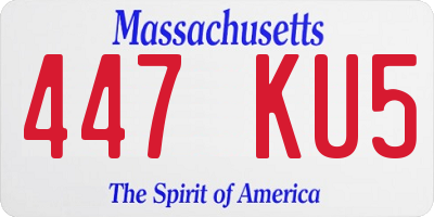 MA license plate 447KU5