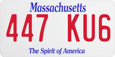 MA license plate 447KU6