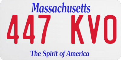 MA license plate 447KV0