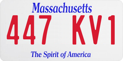 MA license plate 447KV1