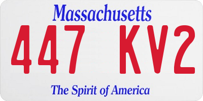 MA license plate 447KV2