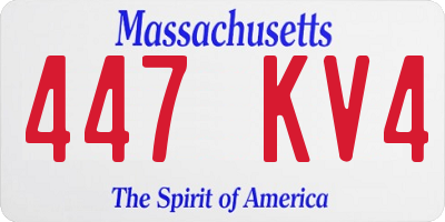 MA license plate 447KV4