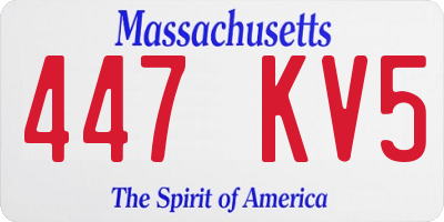 MA license plate 447KV5