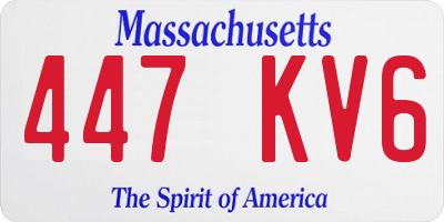 MA license plate 447KV6