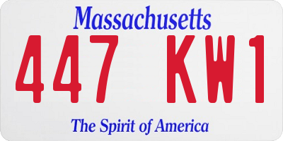 MA license plate 447KW1