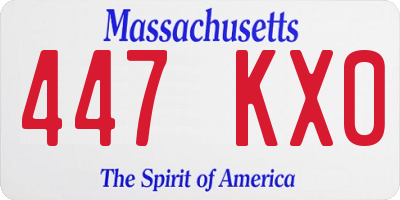 MA license plate 447KX0