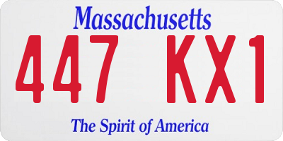 MA license plate 447KX1