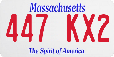 MA license plate 447KX2
