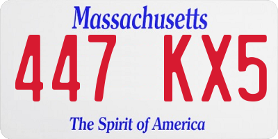 MA license plate 447KX5