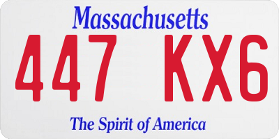 MA license plate 447KX6