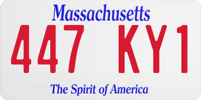 MA license plate 447KY1