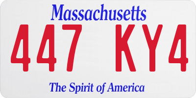 MA license plate 447KY4