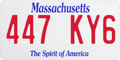 MA license plate 447KY6