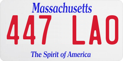 MA license plate 447LA0